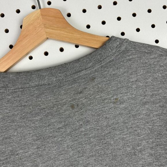 Ole Miss Rebels Vintage Crewneck Sweatshirt Size Large Gray Worn Distressed 90s - Picture 5 of 7